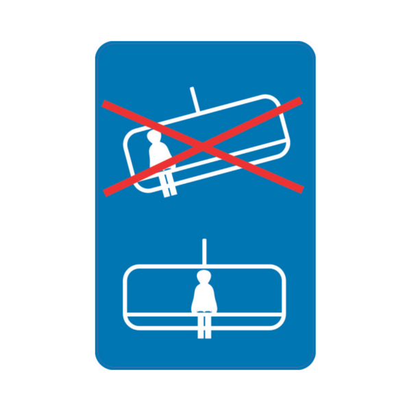 Panneau RM rectangle Dibon 40x60cm Ne pas s'asseoir d'un seul côté REC-DIB192